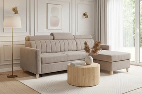 Narożnik Vario z funkcją spania uniwersalny prawo/lewostronny - beżowy szenil Wind 11