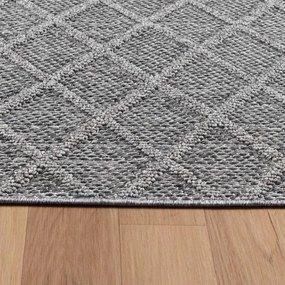 Dywan zewnętrzny sznurkowy Patara Kratka szary 80 cm x 250 cm