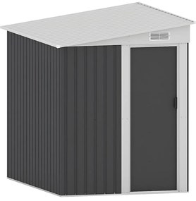 Schowek ogrodowy przyścienny z metalu/ocynkowanej stali antracytowy 3,15 m² - DAXTON