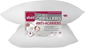 Zestaw 2 Poduszek Przeciwalergicznych 60x60 cm Biały Puchaty Pralny w Pralce