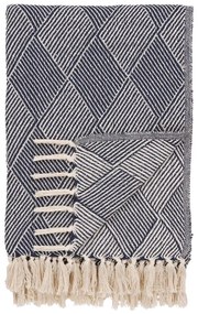 Niebieski koc z bawełny z recyklingu 130x180 cm Izmir – House Nordic