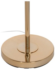 Lampa stojąca w brązowo-złotym kolorze z tekstylnym kloszem (wysokość 163 cm) – Ixia