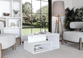 Biała prostokątna ława do salonu z półką 90/51/43 IVA