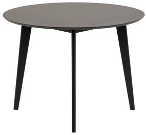 Czarny stół w dekorze dębu Actona Roxby, ø 105 cm