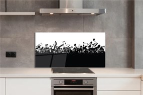 Panel szklany do Kuchni Czarno-Biały Zapis Nutowy