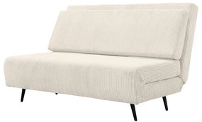 Kremowa sztruksowa rozkładana sofa 140 cm Mallory – Støraa