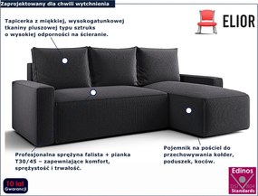 Grafitowy rozkładany narożnik z pojemnikiem N5-N78