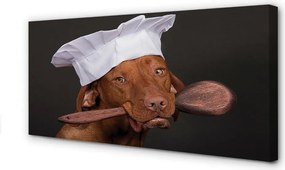 Obraz canvas na ścianę Pies w Czapce Kucharskiej