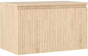 Mexen Rivel szafka łazienkowa podumywalkowa 80 cm z blatem, 1 szuflada, ryflowana , dąb - 91A20-08047-1-BFC81