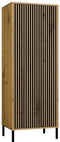 Minimalistyczna komoda z lamelami dąb artisan - Valdi 6X
