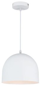 Biała lampa wisząca z metalowym kloszem Katilu – GTV