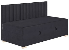 Ciemnoniebieskie łóżko dziecięce ze schowkiem i materacem 90x200 cm Chill – Ghado