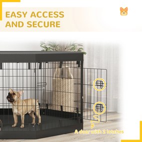 PawHut Wybieg dla Szczeniąt, Wysokość 76 cm/ok. 2,5 m², 8 Paneli, Płachta Podłogowa, Kombinowana Pokrywa Dachowa