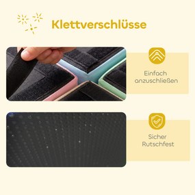 AIYAPLAY 8-częściowy zestaw klocków z pianki dla dzieci z funkcją stolika i siedzisk, miękkie klocki z materiału PU, wielokolorowe | Aosom PL