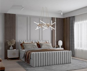 Łóżko kontynentalne boxspring DEMETER 180x200 cm  w tkaninie FLOW 16 szarej