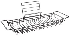 Czarna metalowa regulowana półka na wannę PT LIVING Tub, 61-86 cm