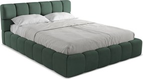 Łóżko 180 x 228 - z tkaniny szenilowej - zielony - NALU