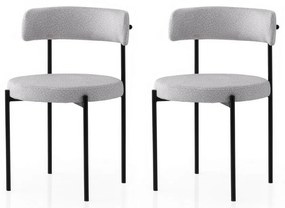 Zestaw krzeseł do jadalni Gini Light Grey andBlack, 2 szt.