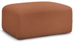 Pomarańczowy podnóżek z materiału bouclé Tina – Bobochic Paris