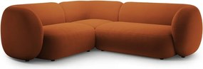 Aksamitny narożnik (lewostronny/w kształcie litery L) w kolorze terakoty Kate – Micadoni