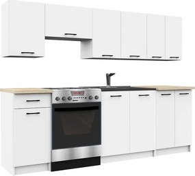 Zestaw Białych Mebli Kuchennych 240 Cm R8-M25