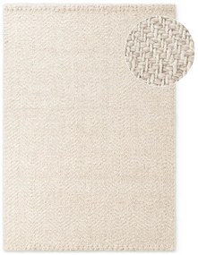 Kremowy dywan z mieszanki wełny tkany ręcznie 160x230 cm Majoli – Elle Decoration