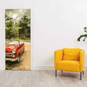 Fototapeta na drzwi - Zabytkowe auto w naturze (95x205cm)
