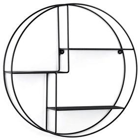 Czarna wielopoziomowa metalowa półka 55 cm Across – Kave Home