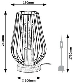 Rabalux 6915 Gremio lampa stołowa, czarny