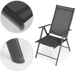 Krzesło ogrodowe, składane, regulowane Napoli, szare