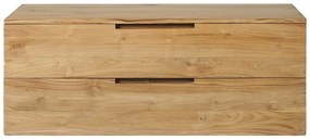 Szafka łazienkowa wisząca  z jasnego drewna tekowego - 2 szuflady - 115 cm - BIMBING