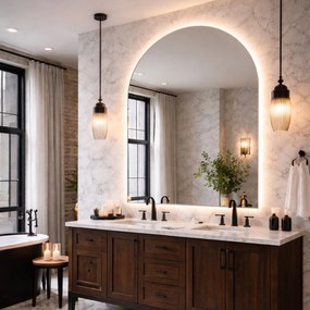 Lustro portalowe dekoracyjne z podświetleniem ARCH LED XXL| Różne rozmiary | Różne kolory : Kolor tafli szkła - Srebrny, Rozmiar - 130x170