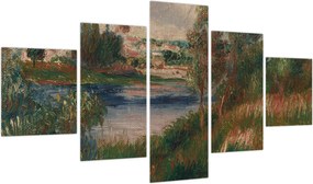 Obraz - Auguste Renoir, Landscape at Vetheuil, reprodukcje (125x70 cm)