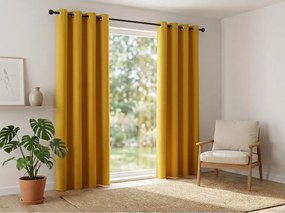 Żółta zasłona OXFORD 140x250 cm Zawieszanie: Taśma z wiązaniami