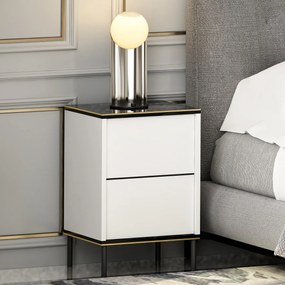 Stolik nocny Imaj White Marble