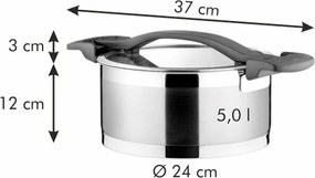 Tescoma ULTIMA garnek z pokrywką , 5 l, śred. 24 cm