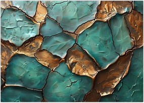 Obraz - Zielono-złoty obraz (70x50 cm)