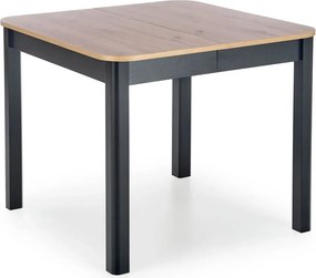 Rozkładany stół kwadratowy dąb artisan + czarny H8-M73