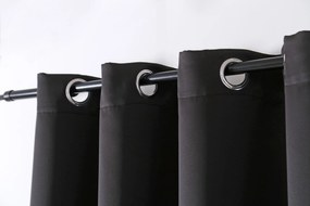 Czarna zasłona OXFORD 140x250 cm Zawieszanie: Metalowe pierścienie