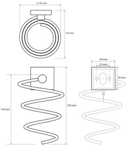 SAPHO XQ005 X-Square Spiralny uchwyt do suszarki do włosów, srebrny