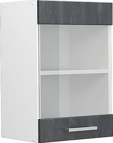 Szklana szafka kuchenna czarny beton 40x31x60 r-line