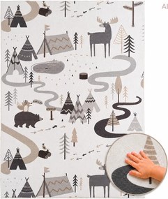 Dywan dziecięcy Coco Tipi Leśna Przygoda kremowy 80 cm x 150 cm