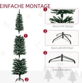 HOMCOM Choinka 190 cm, bardzo realistyczna, 570 gałęzi, niepalna, stabilna podstawa, Zielony | Aosom PL