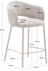 Hoker w kolorze kości słoniowej (wysokość siedziska 65 cm) Maina – Kave Home