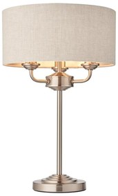 Endon 94369 - Lampa stołowa HIGHCLERE 3xE14/18W/230V beżowy/matowy chrom