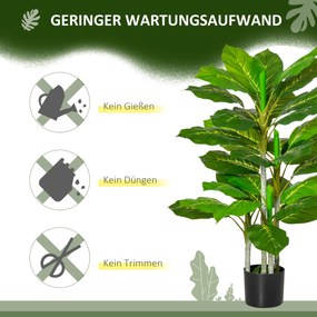 HOMCOM Sztuczne drzewko 95 cm, 33 liście, w doniczce do salonu | Aosom PL