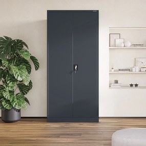 Szafa na dokumenty biurowa metalowa antracytowa: JAN H, 900 x 1950 x 400 mm