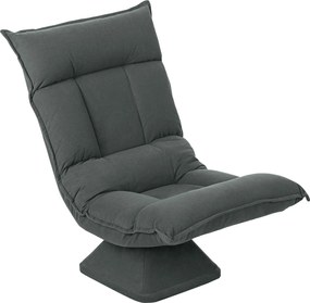 HOMCOM Krzesło podłogowe z pięciostopniową regulacją oparcia, obrotowe, nowoczesne krzesło tapicerowane, Ciemnoszary