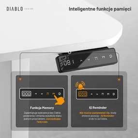 Biurko z regulacją wysokości DIABLO X-TENSIO 1600 białe