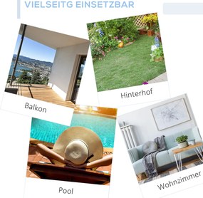 Outsunny fotel bujany krzesło ogrodowe, polirattan z szarymi poduszkami